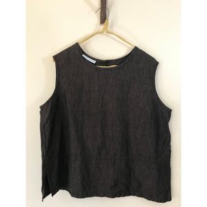 bryn walker brown linen tank M